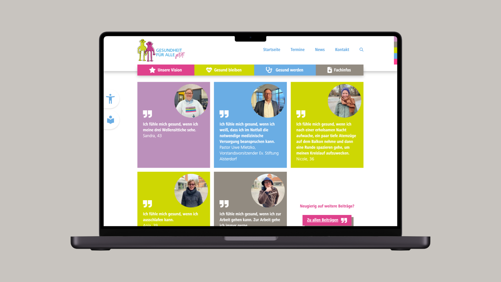 Projekt Gesundheit für alle jetzt - Website